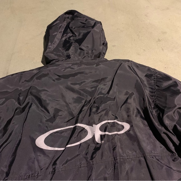 Vintage Ocean Pacific Anorak Windbreaker Jacket Large Black Logo Nylon - Picture 11 of 13